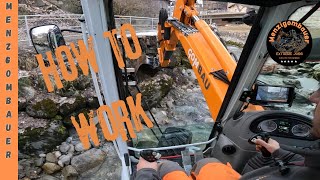 Menzi Muck M335 how to work escavatore ragno excavator menzigombauer [upl. by Juno618]