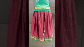 परकर पोलक  Ghagara Choli  Pavada Pattu  Made from old saree trending stitching [upl. by Dollie471]