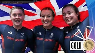 Emma Finucane Sophie Capewell and Katy Marchant wins gold medal in Paris Olympics [upl. by Ohs]