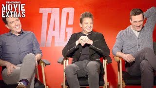 TAG  Ed Helms Jon Hamm and Jeremy Renner talk about their experience making the movie [upl. by Nnahsal]