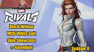 Black Widow  MCU White Suit Skin Showcase  Marvel Rivals Gameplay  Season 0 [upl. by Enajaras]