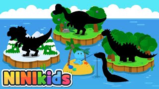 What kind of dinosaur is it  Shadow dinosaur game  Tyrannosaurus Triceratops  Kids  NINIkids [upl. by Aihcela299]