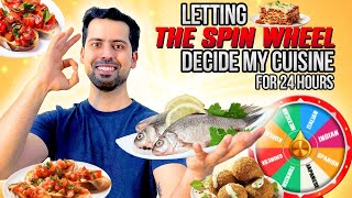 Spin the Wheel 24 Hours of Random Cuisine Picks  cravingsandcaloriesvlogs [upl. by Airret]