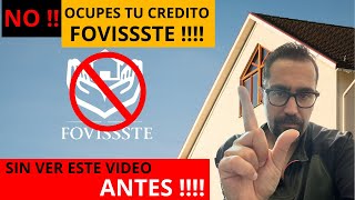 quot¡No uses tu crédito FOVISSSTE sin ver estoquot Descubre las claves para tomar la mejor decisión [upl. by Nnainot17]