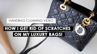 HOW TO CLEAN LAMBSKIN LUXURY BAGS  HOW I BUFF OUT SCRATCHES [upl. by Held172]