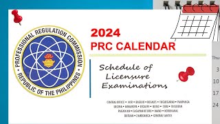 2024 PRC Licensure Examinations Schedule [upl. by Ursulette10]