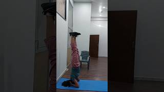 Headstand to Headache 😂 headstand yoga youtubeshorts [upl. by Leidgam]