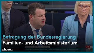 Befragung der Bundesregierung Arbeitsminister Hubertus Heil amp Familienministerin Lisa Paus  1505 [upl. by Nerrej]