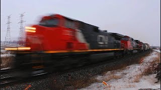 VERY FAST CN freight doing 68 MPH [upl. by Ardiek]