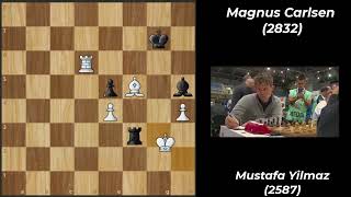 Magnus Carlsen2832 vs Mustafa Yılmaz2587  FIDE Chess Olympiad 2024 [upl. by Litnahc293]