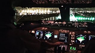 Boeing 747400 Miami Takeoff in Heavy Rain  Cockpit View [upl. by Eadahc]