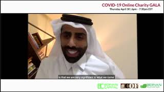 Qatar AJ Holdings Ibrahim AL Sulaiti at Bervann Foundation April 30 COVID19 Online Charity GALA [upl. by Sharline282]