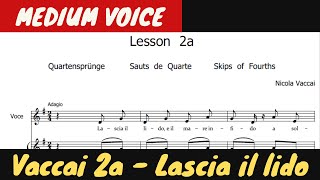 Vaccai  Lascia il Lido  lesson 2a  piano accompaniment  medium voice slow and fast tempo [upl. by Nekial]