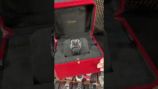 Cartier Santos Dumont Large Black Strap Steel Mens Watch WSSA0046 Review  SwissWatchExpo [upl. by Riay]