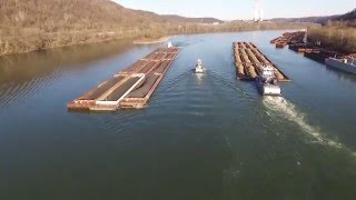 Ohio River Towboats DJI Phantom 3 Drone [upl. by Enilarak]