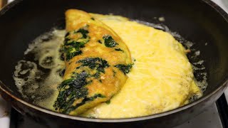 Spinach omelette  Spinach omelette with cheese  easy breakfast [upl. by Eyahs]