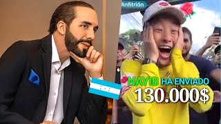 NAYIB BUKELE DONA US130000 EN VIVO A INFLUENCER y a HONDURAS Shin Fujiyama [upl. by Hairaza]