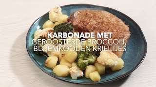 AVGtje karbonade met geroosterde broccoli bloemkool en krieltjes uit de oven [upl. by Yezdnil195]