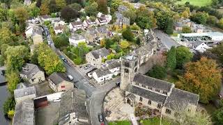 Bingley town centre Bradford drone video at 50 Metres high 4K [upl. by Gnouh]