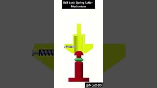 Self Lock Spring Action Mechanism mechanism solidworks 3ddesign cad shorts [upl. by Bocoj]