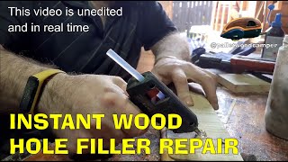 Instant Wood Filler Repair Sandable In 60 Secs palletwoodcamper [upl. by Michella215]