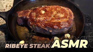 ASMR Ribeye Steak Cooking On Cast Iron No Talking 4K VIDEO [upl. by Maddalena446]