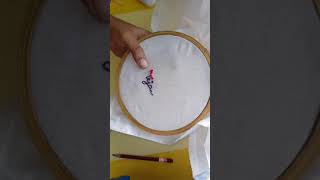 Embroidery on handkerchief 😍 viral diy shorts [upl. by Halak]