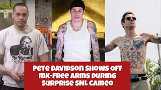 Pete Davidson Shows Off InkFree Arms During Surprise SNL Cameo [upl. by Prendergast]