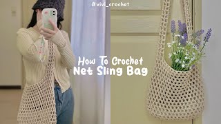 ✨How To Crochet Net Bag  Summer Bag✨ [upl. by Namia]