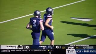 Colorado School of Mines QB John Matocha 2 yard TD pass to Noah Roper vs Harding in Div II champ [upl. by Eitten130]