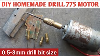 DIY Drill with 775 DC motor  Best for Home  Low cost drill [upl. by Gnilrac]