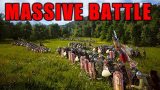 Manor Lords Combat  600 Man Massive Battle [upl. by Annaeerb]