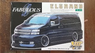 Aoshima 124 Fabulous Nissan Elgrand  Plastic Model Kit Unboxing [upl. by Buffum]