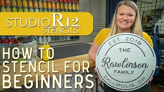 How to Stencil for Beginners with StudioR12  Personalized Stencil Painting  Basic Stenciling [upl. by Llertac716]