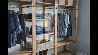 Build a Closet How to Build Industrial Style Closet  Freestanding [upl. by Nairam]