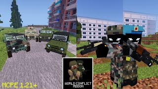 WORLD CONFLICT 10 Update Addon Mcpe 121 Showcase  Addon 3d Guns Minecraft PE [upl. by Schnurr]