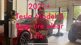 Tesla model s plaid rear tire wear fix [upl. by Atikehs]