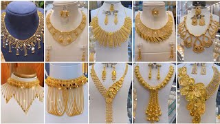 Lightweight Gold Bridal Necklace set designs Royal Gold Jewelry designsluxury Bridal necklace set [upl. by Eirellam250]