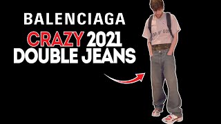 JEANS on TOP of PANTS Balenciaga Layered Double Jeans [upl. by Moorish]