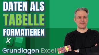 Daten als Tabelle formatieren und in Excel gestalten Grundlagenkurs Teil 3 excel lernsnacks [upl. by Hafinah964]