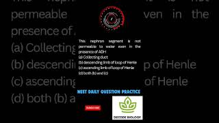 NephronExcretion and Osmoregulationneet daily practice questions [upl. by Reffineg]