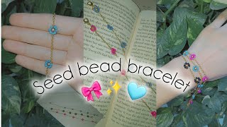 Seed bead bracelet ✨️🩵ytvideo [upl. by Alamap442]