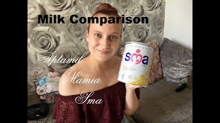 Formula milk comparisonAptamil Mamia amp SMA [upl. by Mihcaoj840]