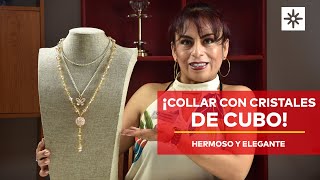 Tutorial de Bisutería Collar en 3 niveles con Cristales de Cubo 💎🌟✨ [upl. by Vidovik]