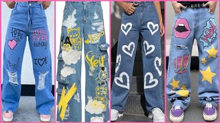 20242025 Trending Jeans Designs For Girls🔥Printed JeansJeans Trends 2024 WomensFashion Jeans [upl. by Milan]