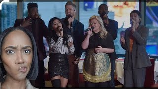 FIRST TIME REACTING TO  Pentatonix quotGrownUp Christmas Listquot ft Kelly Clarkson [upl. by Ellehsor14]