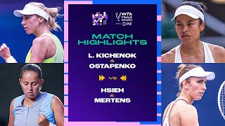 L Kichenok amp Ostapenko vs Hsieh amp Mertens  2024 WTA Finals Riyadh Group Stage  Match Highlights [upl. by Yllatan534]