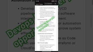 Devops Engineer job opportunity at Infovision devopsjobs dailyjobupdates devopsengineer itjobs [upl. by Maryanna484]