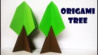 How to make a paper tree  Origami tree instruction [upl. by Enelak]