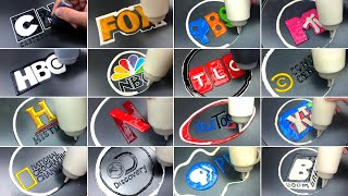 20 The Most Famous American TV Channel Logo Pancake Art [upl. by Eidde]